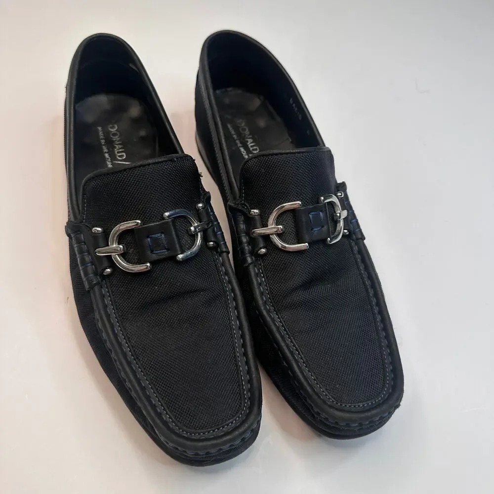 Donald J Pliner Black Blue Dacio Driving Loafers